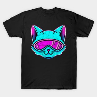 Synthwave Cat Retrowave T-Shirt